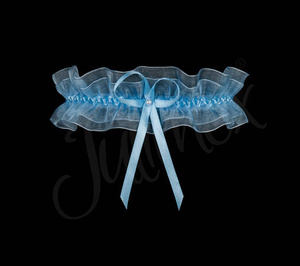 Garter with tulle Julimex Monaco blue PW-03