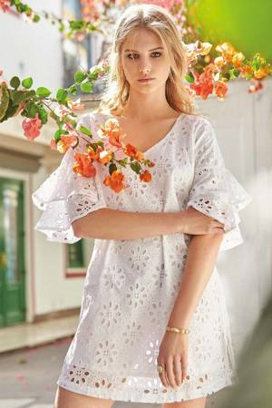 Diana Iconique IC23-015 white guipure dress