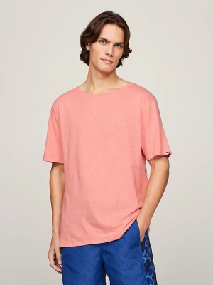 Korallenrotes Leinen-T-Shirt von Tommy Hilfiger für Herren