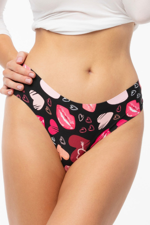 Julimex Kiss me tanga brasil black women's panties
