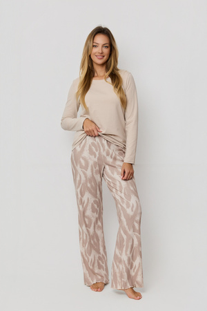 Mefemi Noelia Damenpyjama lang beige PW85