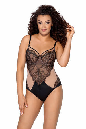 Damen-Spitzenbody Ava Jardin soft schwarz 021