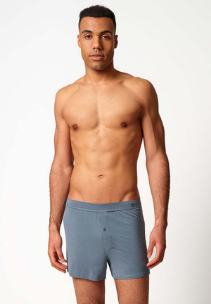 Men's loose bamboo boxer shorts Skiny blue and gray 080413