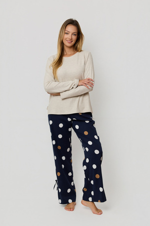 Mefemi Oceane women's viscose pajamas beige-navy blue PW85