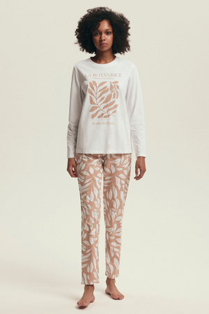 Damen-Pyjama aus Dextra-Baumwolle, Henderson, Ecru, 43689