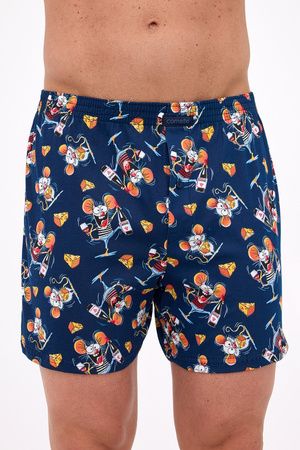 Klassische Cornette Herren-Boxershorts in lockerer Passform, Marineblau 001/176