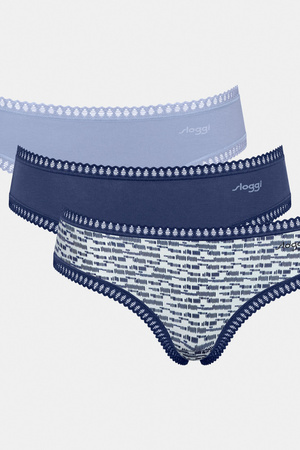Sloggi Go Crush Hipster-Höschen C3P 3er-Pack Marineblau