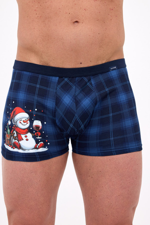 Cornette Herren Weihnachts-Boxershorts, tailliert, Marineblau 007/80