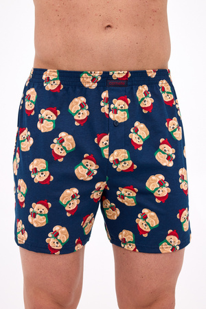 Cornette Men's Christmas Boxer Shorts Navy Blue 016/24