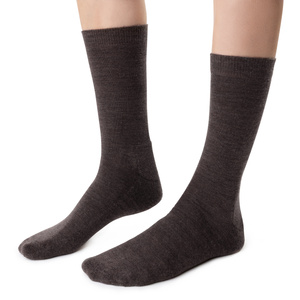 Steven Damen-Halbfrotteesocken aus Merinowolle, braun, 130