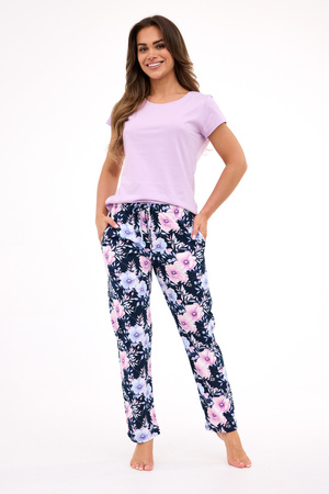 Cornette women's cotton pajama pants navy blue 690/48